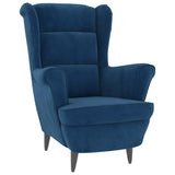 Armchair Blue Velvet - Front View