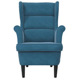 Armchair Blue Velvet - Top-Down View