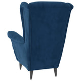 Armchair Blue Velvet - 45-Degree Angle