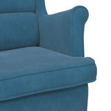 Armchair Blue Velvet - Close-Up Angle
