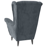 Armchair Dark Grey Velvet - 45-Degree Angle