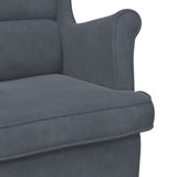 Armchair Dark Grey Velvet - Low Angle