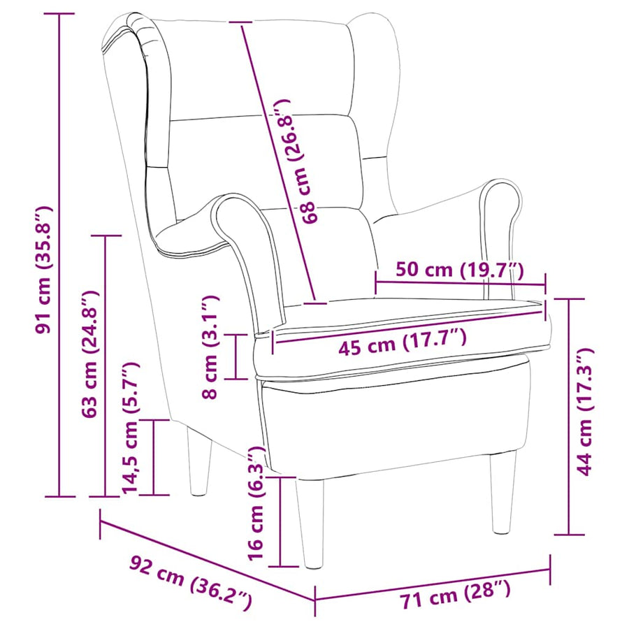 Armchair Dark Grey Velvet