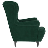 Armchair Dark Green Velvet - Top-Down View