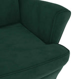 Armchair Dark Green Velvet - Rear View