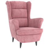 Armchair Pink Velvet - Front View