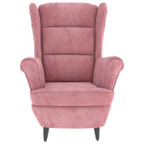 Armchair Pink Velvet - Side View