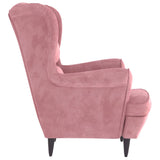Armchair Pink Velvet - Top-Down View
