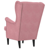 Armchair Pink Velvet - Rear View