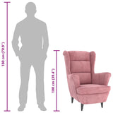 Armchair Pink Velvet - Low Angle