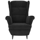 Armchair Black Velvet - Side View