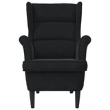 Armchair Black Velvet - Top-Down View