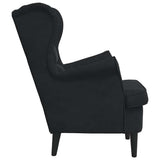 Armchair Black Velvet - 45-Degree Angle