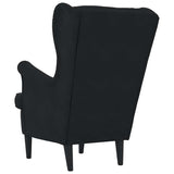 Armchair Black Velvet - Rear View
