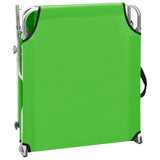 Folding Sun Lounger with Canopy Steel Apple Green - Top-Down View