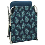 Folding Sun Lounger with Canopy Steel Leaves Print - Side View