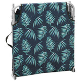Folding Sun Lounger Steel and Fabric Leaves Print - 45-Degree Angle