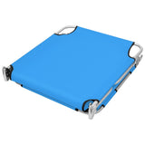 Folding Sun Lounger with Head Cushion Steel Turqoise Blue - Top-Down View