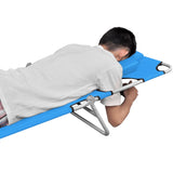 Folding Sun Lounger with Head Cushion Steel Turqoise Blue - 45-Degree Angle