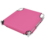 Folding Sun Lounger with Head Cushion Steel Magento Pink