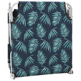 Folding Sun Lounger with Head Cushion Steel Leaves Print - Rear View