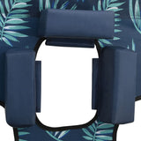 Folding Sun Lounger with Head Cushion Steel Leaves Print - Low Angle