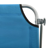 Sun Lounger with Canopy Steel Blue - 45-Degree Angle