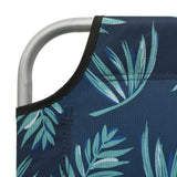 Sun Lounger with Canopy Steel Leaf Print - Rear View