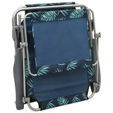 Sun Lounger with Canopy Steel Leaf Print - Close-Up Angle