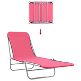 Folding Sun Loungers 2 pcs Steel and Fabric Pink