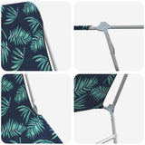Folding Sun Loungers 2 pcs Steel and Fabric Leaf Pattern
