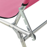 Folding Sun Lounger with Canopy Pink Aluminium - Low Angle