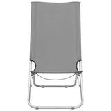 Folding Chairs 2 pcs Grey Fabric