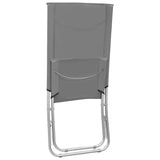 Folding Chairs 2 pcs Grey Fabric - Close-Up Angle