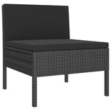 3 Piece Garden Lounge Set with Cushions Poly Rattan Black - Top-Down View