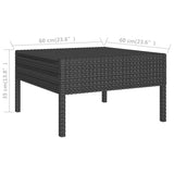 3 Piece Garden Lounge Set with Cushions Poly Rattan Black - Low Angle