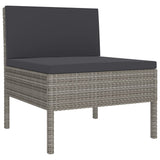 3 Piece Garden Lounge Set with Cushions Poly Rattan Black - Top-Down View