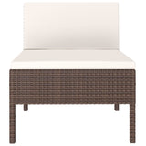 Garden Chairs 3 pcs with Cushions Poly Rattan Brown - Top-Down View