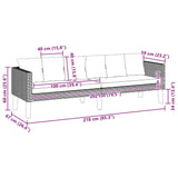 3-Seater Garden Sofa with Cushions Poly Rattan Beige - Extra Image