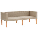 2-Seater Garden Sofa with Cushions Poly Rattan Beige - Top-Down View