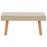 Garden Coffee Table Poly Rattan Beige - Front View
