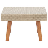 Garden Coffee Table Poly Rattan Beige - Side View