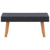Garden Coffee Table Poly Rattan Black - Front View