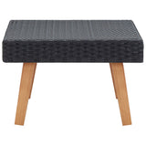 Garden Coffee Table Poly Rattan Black - Side View