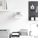 Floating Wall Shelf High Gloss White 23x23.5x3.8 cm MDF - Side View