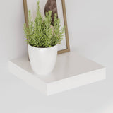 Floating Wall Shelf High Gloss White 23x23.5x3.8 cm MDF - Top-Down View