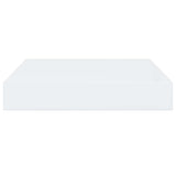 Floating Wall Shelf High Gloss White 23x23.5x3.8 cm MDF
