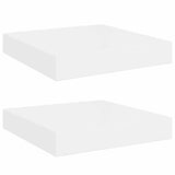 Floating Wall Shelves 2 pcs High Gloss White 23x23.5x3.8 cm MDF