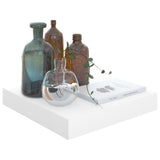 Floating Wall Shelves 2 pcs High Gloss White 23x23.5x3.8 cm MDF - Side View