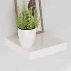 Floating Wall Shelves 2 pcs High Gloss White 23x23.5x3.8 cm MDF
